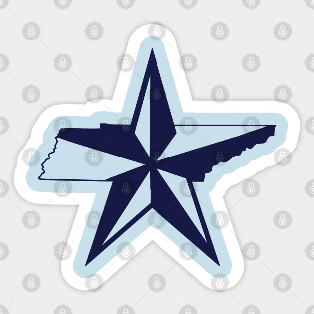 Tennessee Star - Navy Sticker by AR100AR